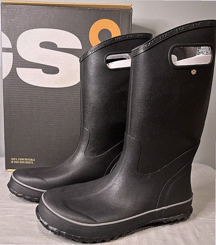Bogs Black Tall Rubber Rain Boots Men’s Size 12