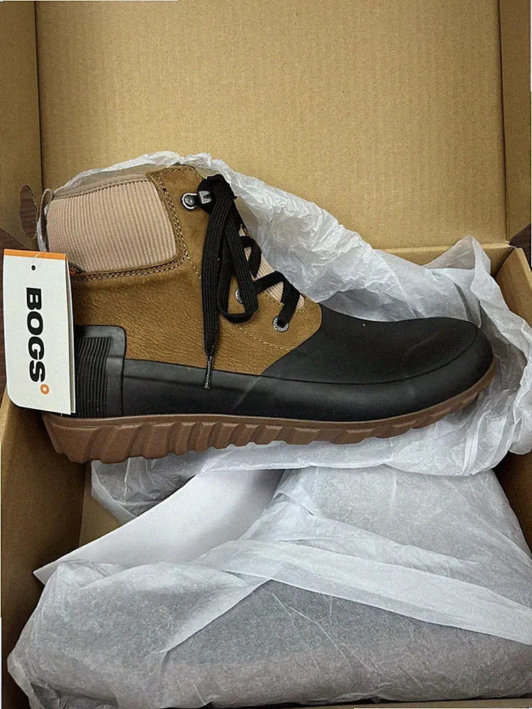 BOGS Men's Classic Casual Rain Boot Cognac Multi - 73107-229, Cognac Multi