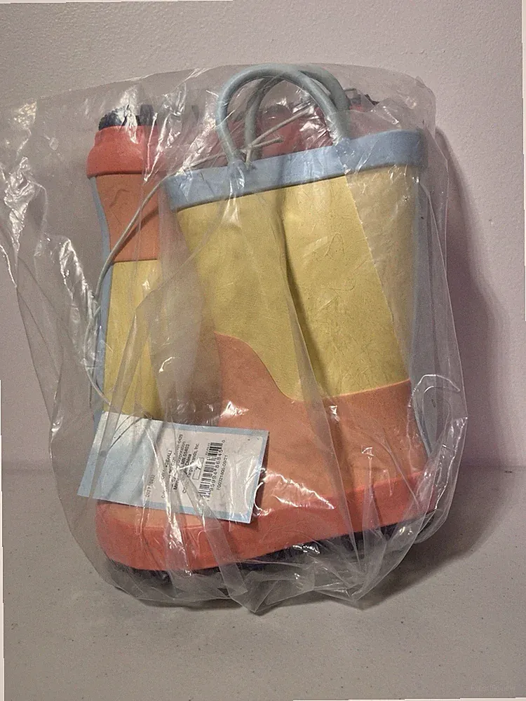 Cat & Jack Toddler Girl's Ali Colorblock Rain Boots, Orange, Size 7 Little Kid