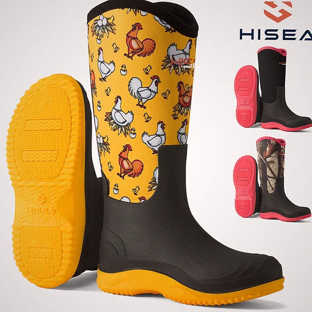 HISEA Women's Tall Rain Boots Waterproof Anti-Slip Outdoor Garden Work Wellies