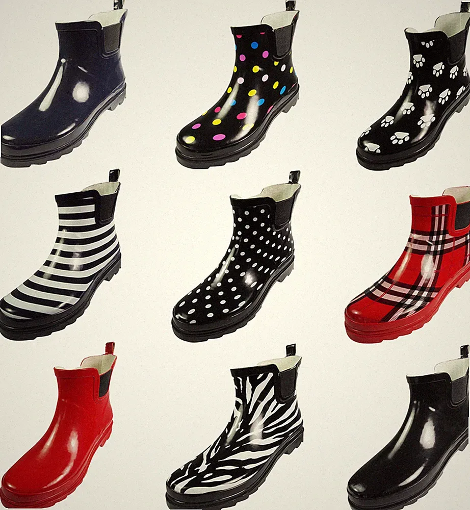 New Norty Women Low Ankle Rain Boots Rubber Snow Rainboot Garden Shoe Bootie